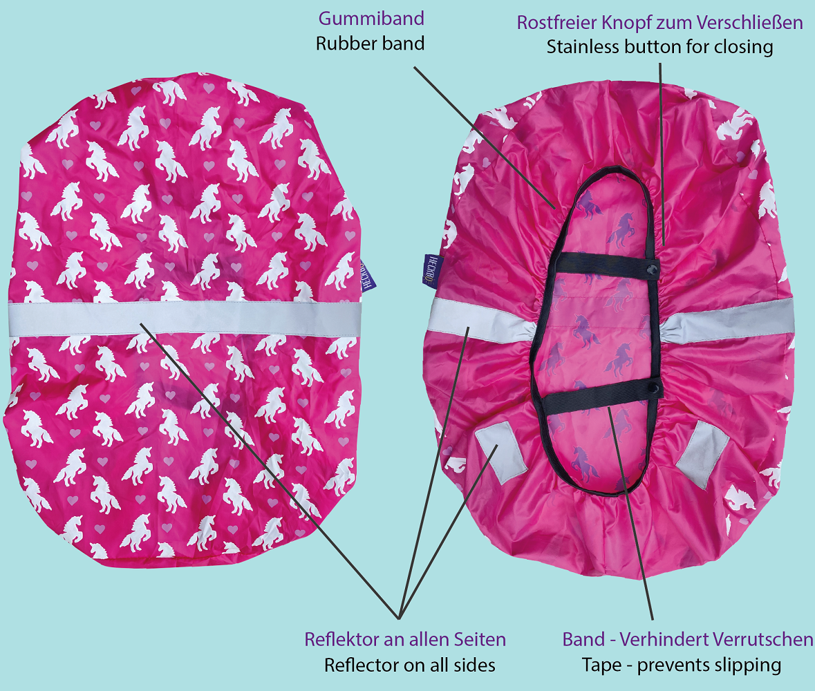 Heckbo | Kinder Farbwechsel Ranzenschutz - Einhorn