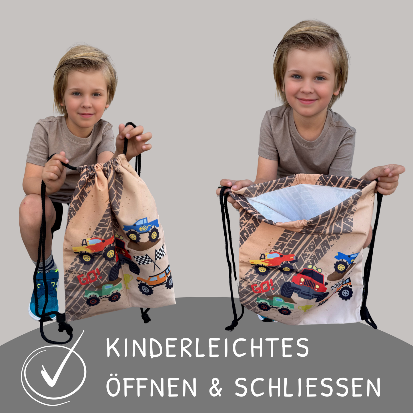 Heckbo | Kinder Turnbeutel - Monster Truck
