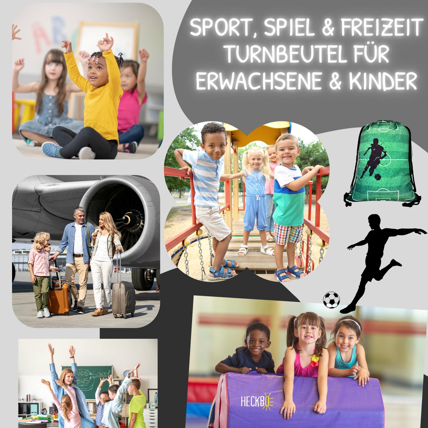 Heckbo | Kinder Turnbeutel - Fußball