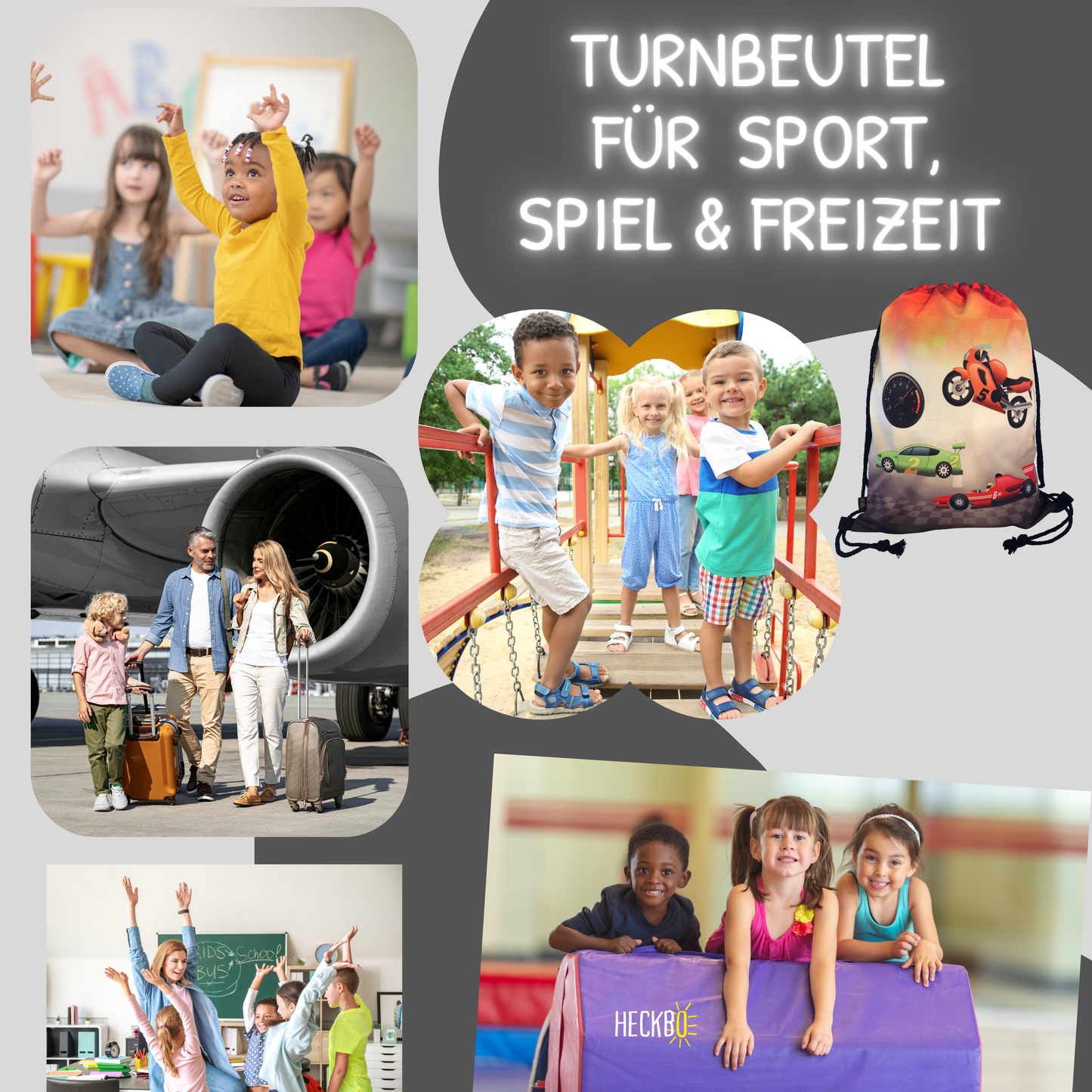 Heckbo | Kinder Turnbeutel - Racing