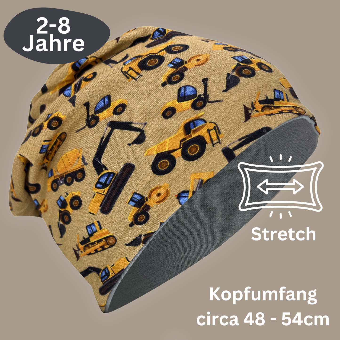 Heckbo | Kinder Beanie Mütze & Loop Set - Baufahrzeuge