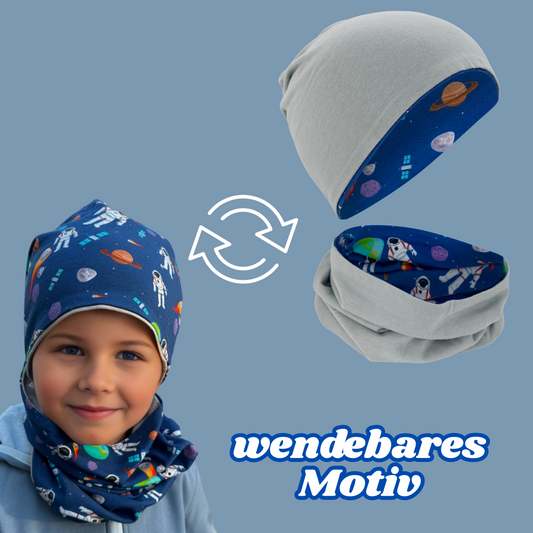Heckbo | Kinder Beanie & Loop Set - Astronaut