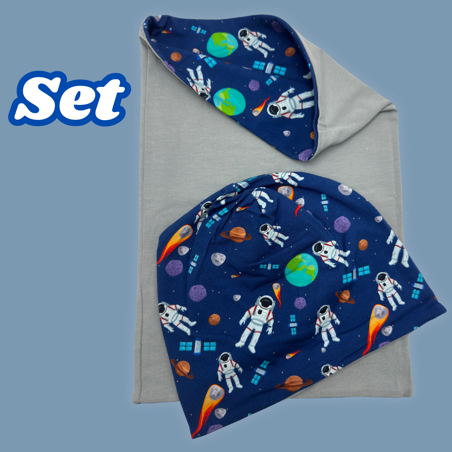 Heckbo | Kinder Beanie & Loop Set - Astronaut