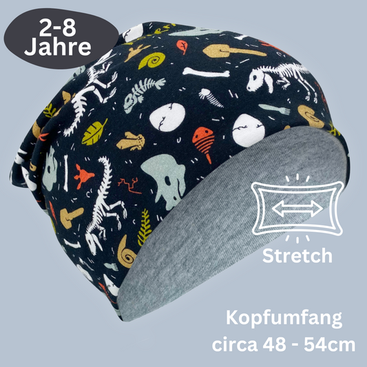 Heckbo | Kinder Beanie Mütze & Loop Set - Dino Knochen