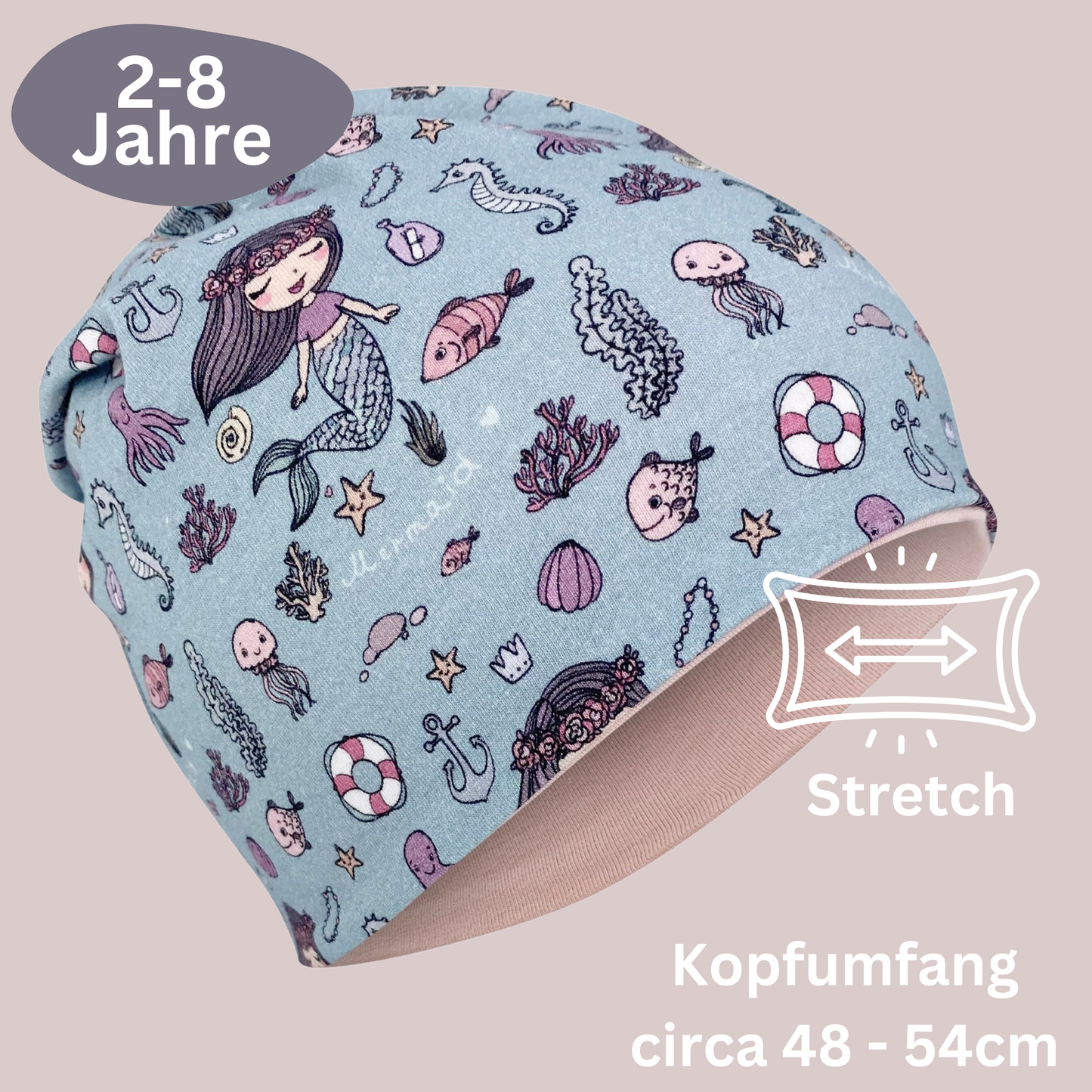 Heckbo | Kinder Beanie Mütze & Loop - Meerjungfrau