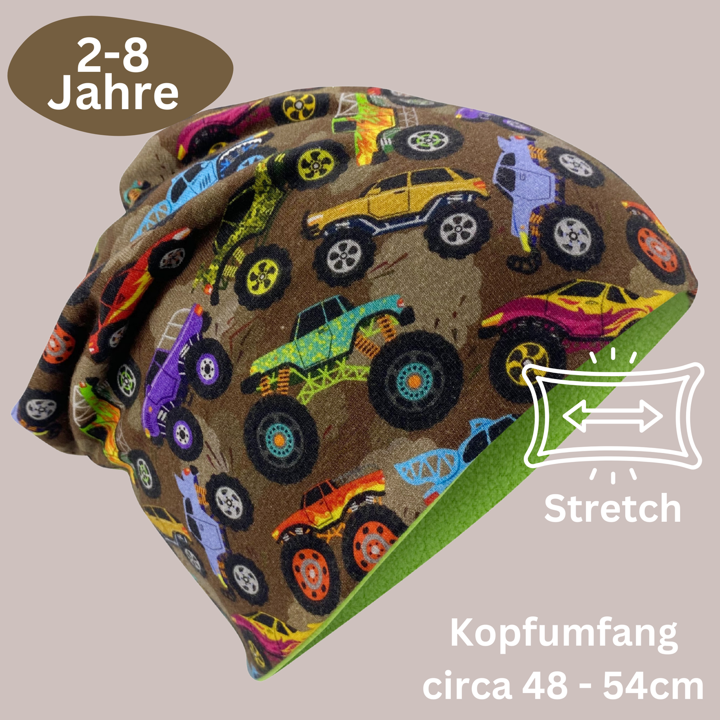 Heckbo | Kinder Beanie Mütze & Loop Set - Monster Truck