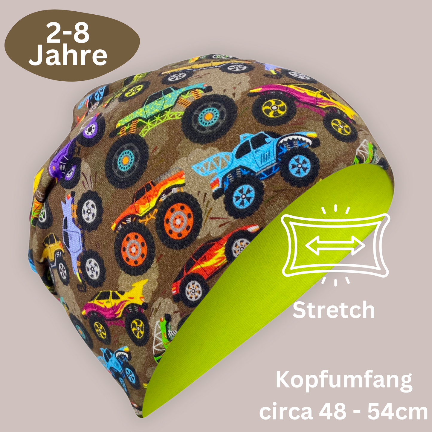 Heckbo | Kinder Beanie Mütze & Loop Set - Monster Truck