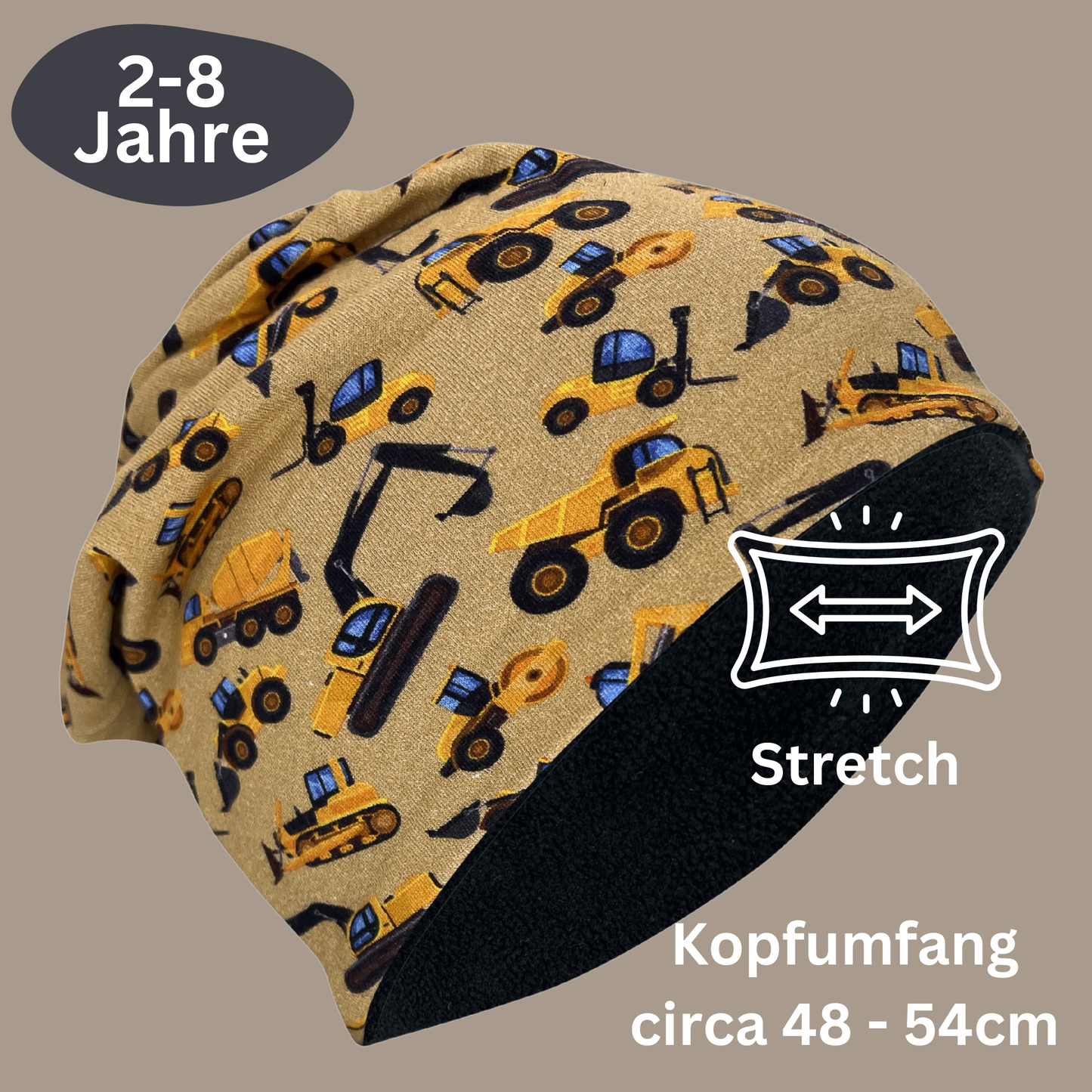 Heckbo | Kinder Beanie Mütze & Loop Set - Baufahrzeuge