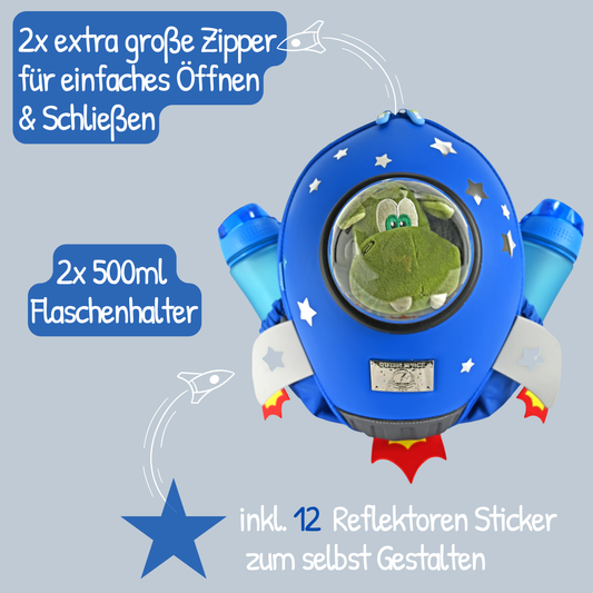 Heckbo | Rucksack mit Sichtfenster - Rakete Astronaut