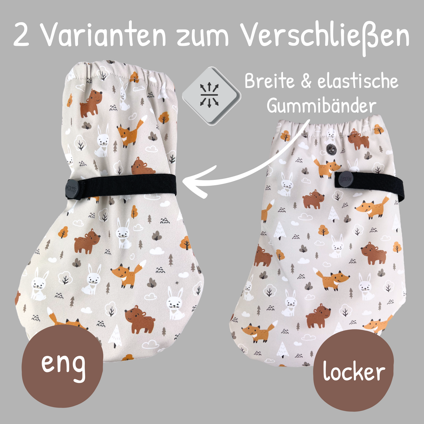Heckbo | Füßlinge mit Vlies-Futter - Waldtiere