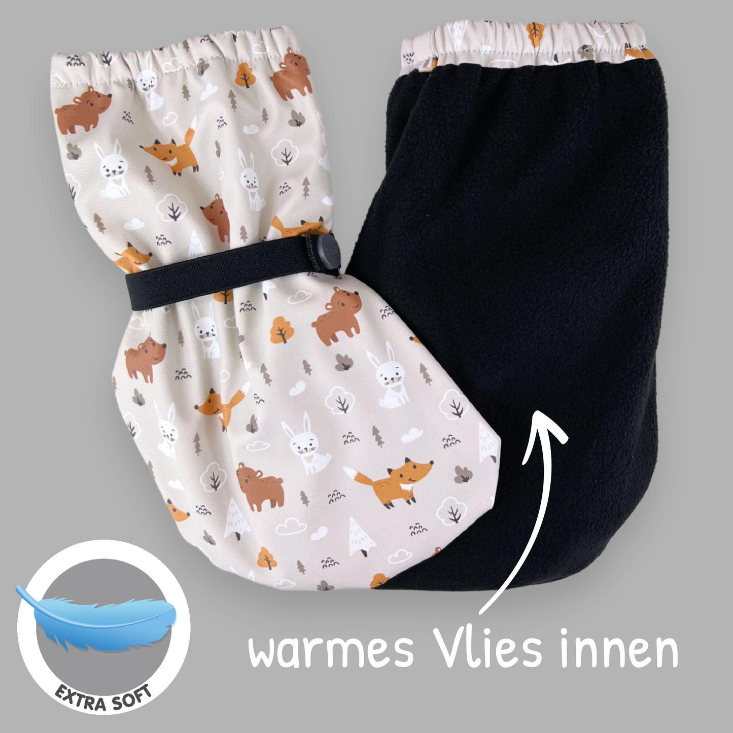 Heckbo | Füßlinge mit Vlies-Futter - Waldtiere
