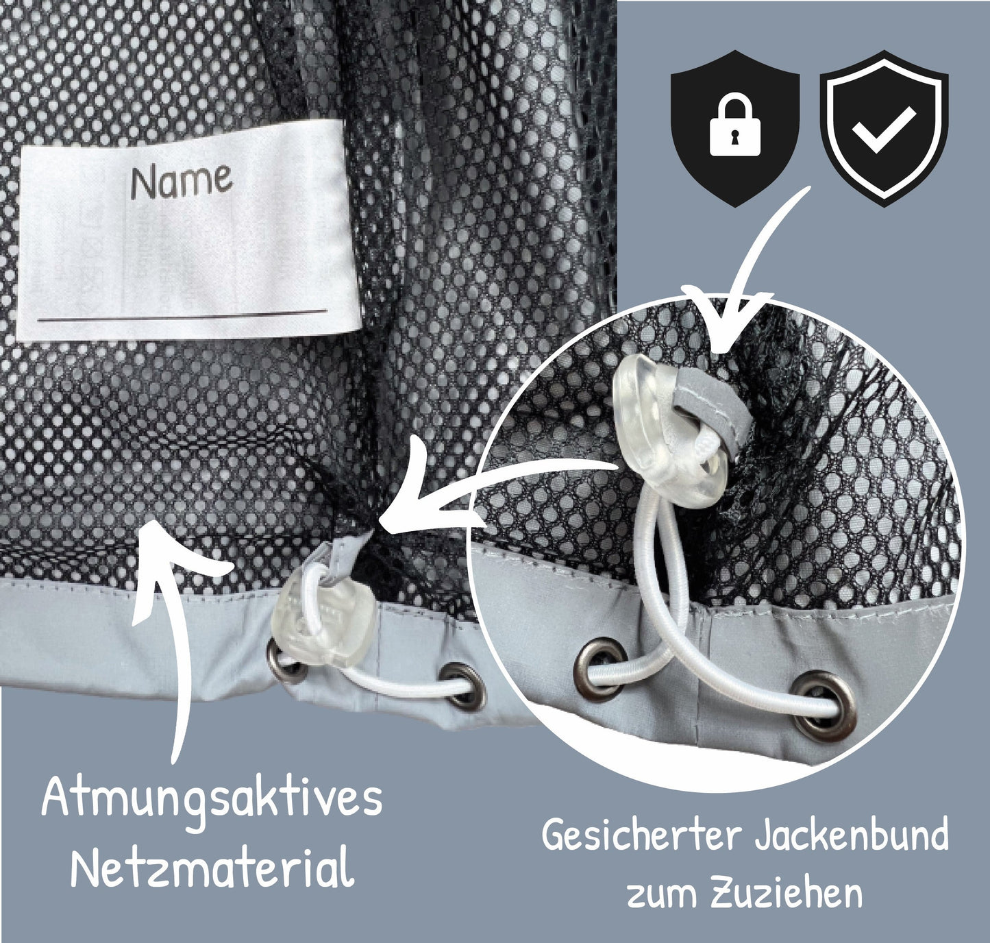 Heckbo | Kinder Reflektor-Regenjacke - Dino