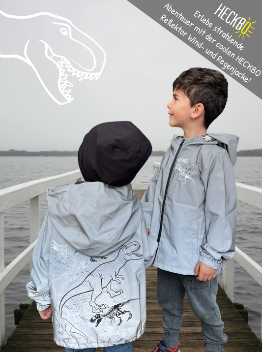 Heckbo | Kinder Reflektor-Regenjacke - Dino