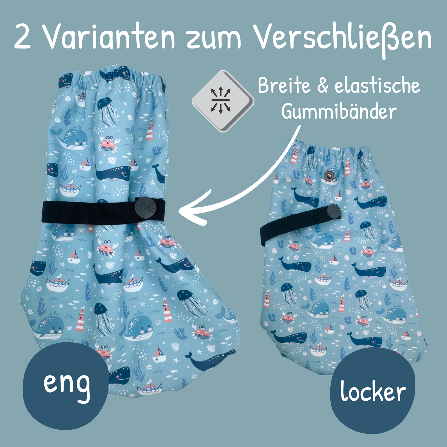 Heckbo | Füßlinge ohne Innen-Futter - Meerestiere