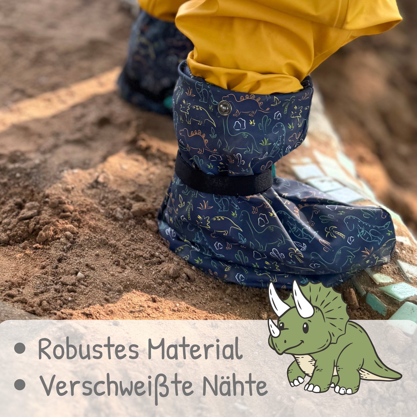 Heckbo | Füßlinge ohne Vlies-Futter - Dinosaurier