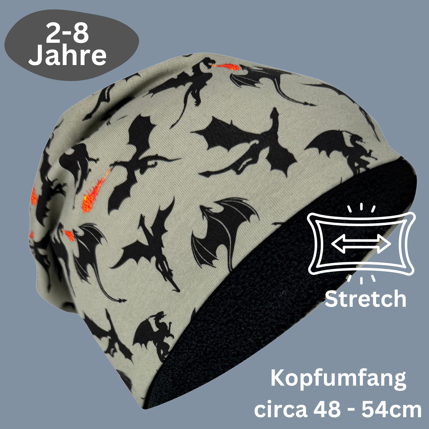 Heckbo | Kinder Beanie Mütze & Loop - Drachen