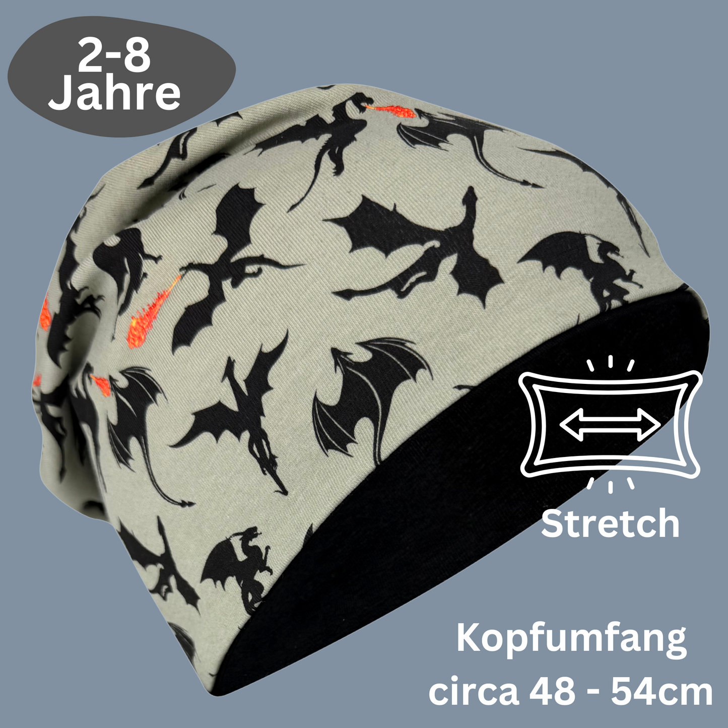 Heckbo | Kinder Beanie Mütze & Loop - Drachen