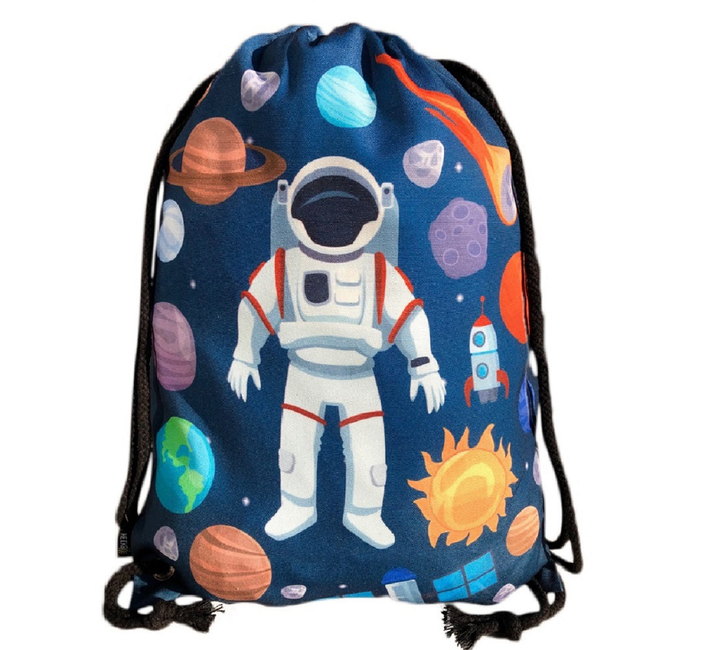Heckbo | Kinder Turnbeutel - Astronaut Schwarz