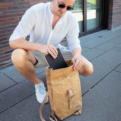 Oak Kraft Paper Backpack Sand