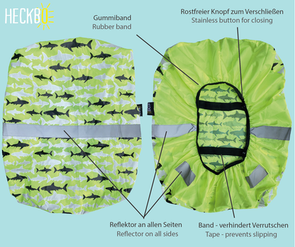 Heckbo | Kinder Farbwechsel-Ranzenschutz - Hai