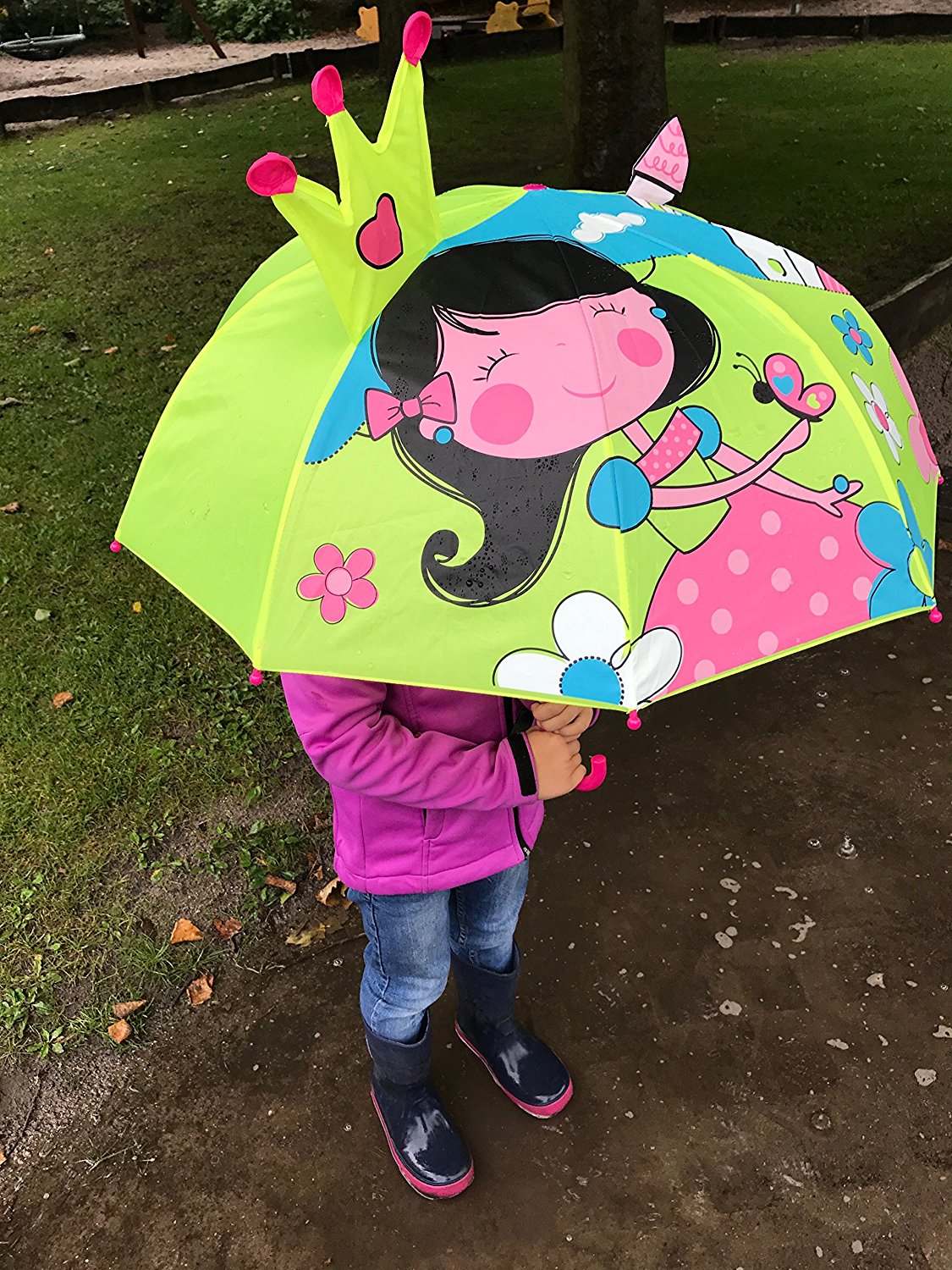 Heckbo | Regenschirm - Prinzessin Grün/Gelb