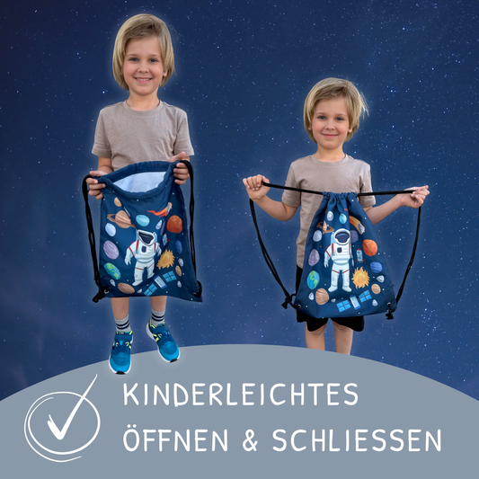 Heckbo | Kinder Turnbeutel - Astronaut Schwarz