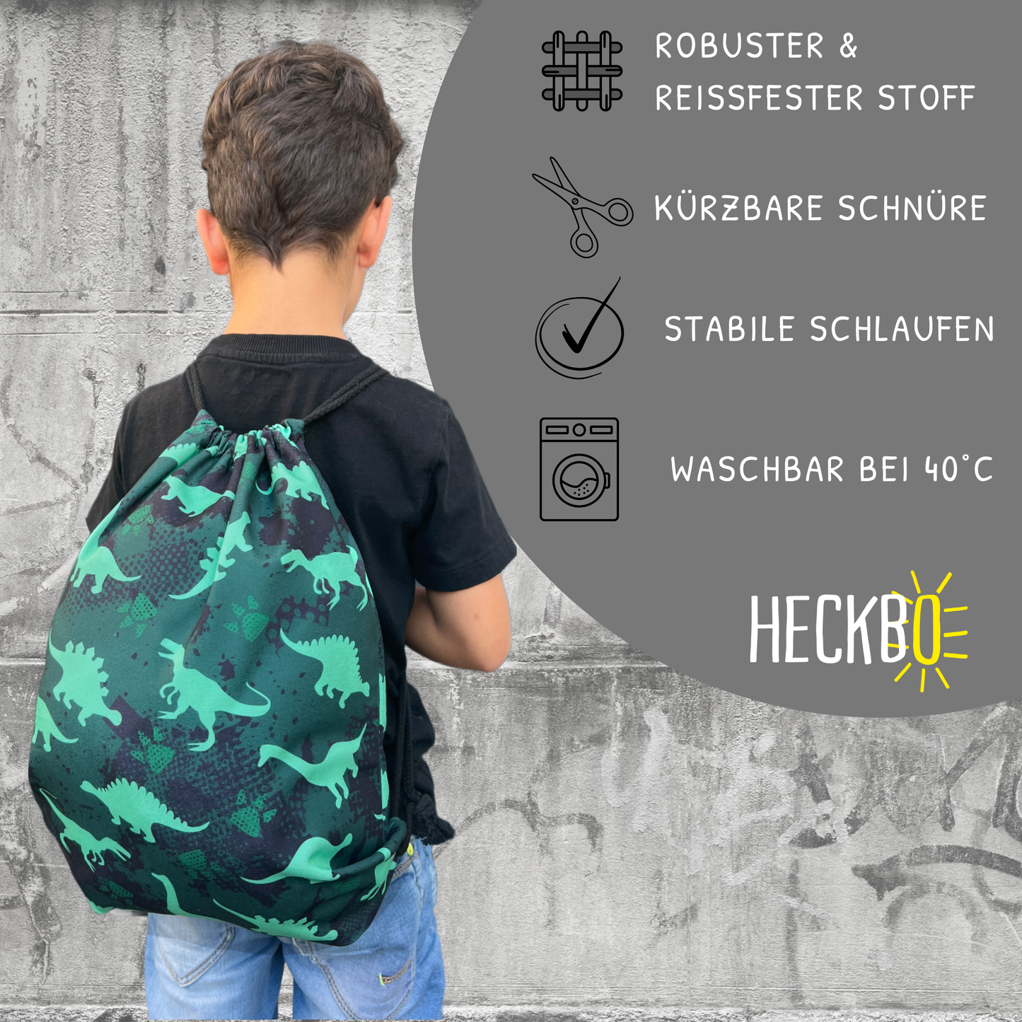Heckbo | Kinder Turnbeutel - Dinosaurier