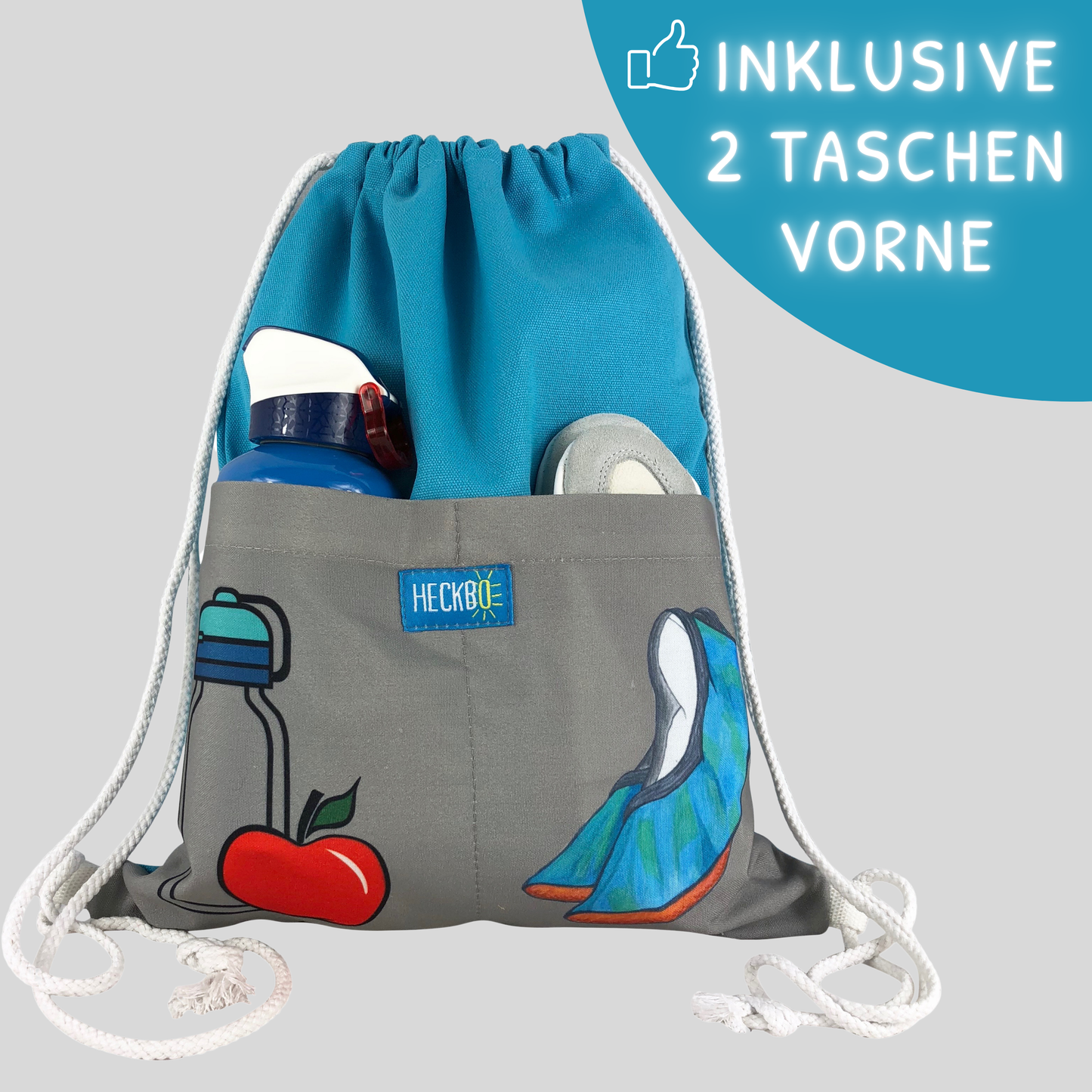 Heckbo | Kinder Turnbeutel - 2 Taschen
