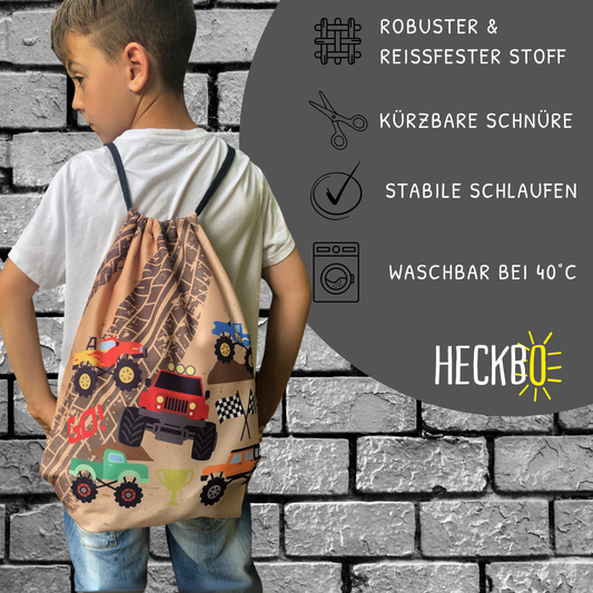 Heckbo | Kinder Turnbeutel - Monster Truck