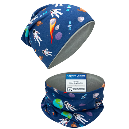 Heckbo | Kinder Beanie & Loop Set - Astronaut