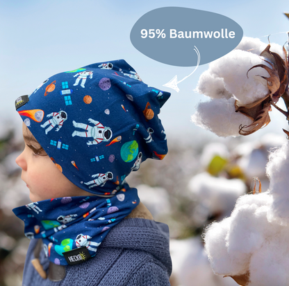 Heckbo | Kinder Beanie & Loop Set - Astronaut