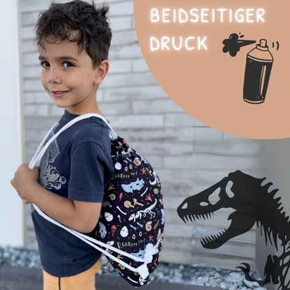 Heckbo | Kinder Turnbeutel - Dino Skelett