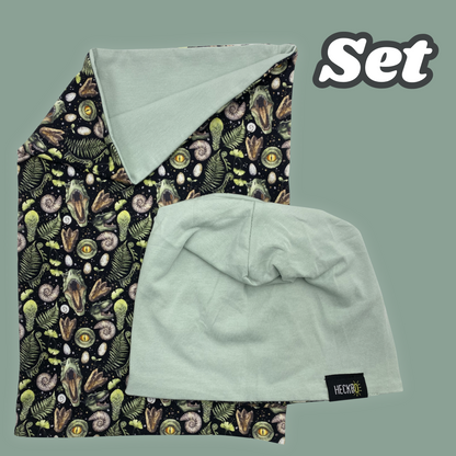 Heckbo | Kinder Beanie Mütze & Loop Set - T-Rex