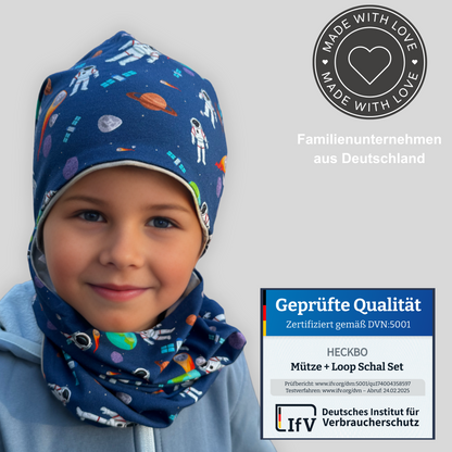 Heckbo | Kinder Beanie & Loop Set - Astronaut