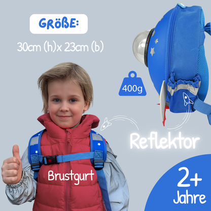 Heckbo | Rucksack mit Sichtfenster - Rakete Astronaut
