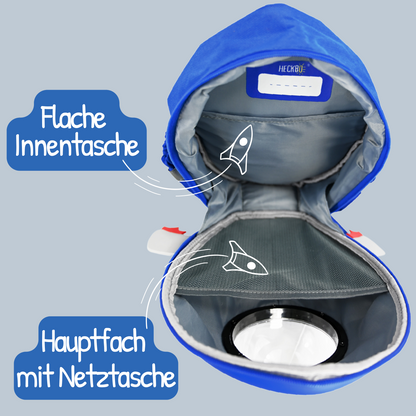 Heckbo | Rucksack mit Sichtfenster - Rakete Astronaut