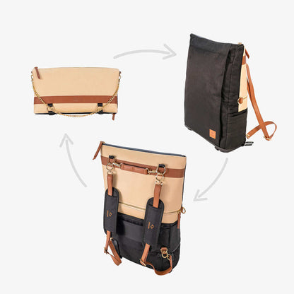 DAKOTA 3 in 1 Rucksack & Umhängetasche Sand