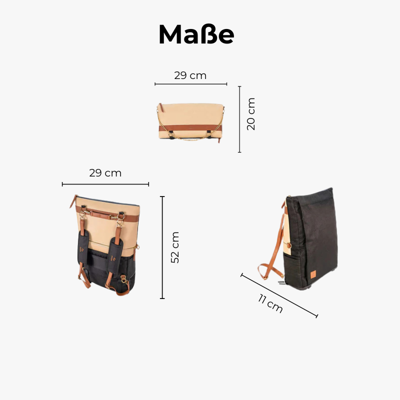 DAKOTA 3 in 1 Rucksack & Umhängetasche Sand